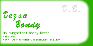 dezso bondy business card