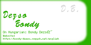 dezso bondy business card